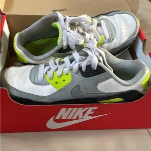 Nike Shoes Nike Air Max 90 Sneakers, White, Black, Neon Lime Green, Yout…